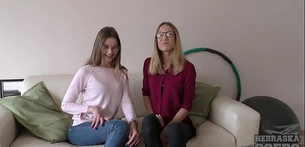  young amanda and ieva girl girl fun on the couch